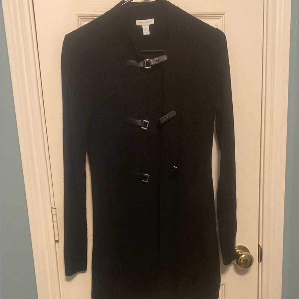 Women's Black Buckle Sweater